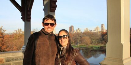 a man and woman posing for a picture